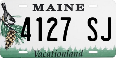 ME license plate 4127SJ