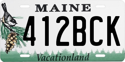 ME license plate 412BCK