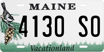 ME license plate 4130SO