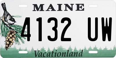 ME license plate 4132UW