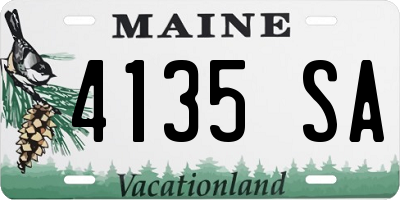 ME license plate 4135SA