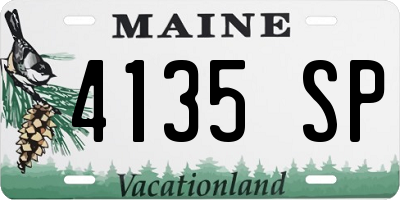 ME license plate 4135SP