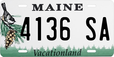ME license plate 4136SA