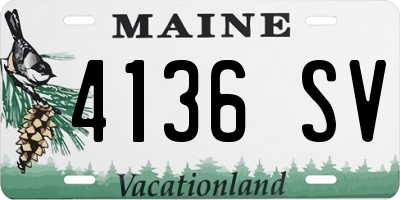 ME license plate 4136SV