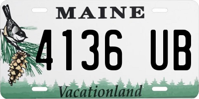 ME license plate 4136UB
