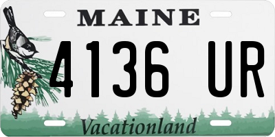 ME license plate 4136UR
