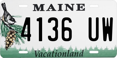 ME license plate 4136UW