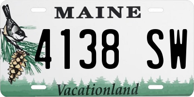 ME license plate 4138SW