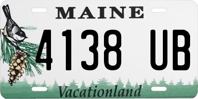 ME license plate 4138UB