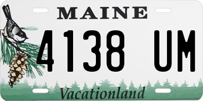 ME license plate 4138UM