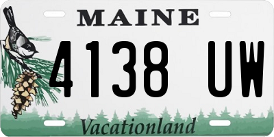 ME license plate 4138UW