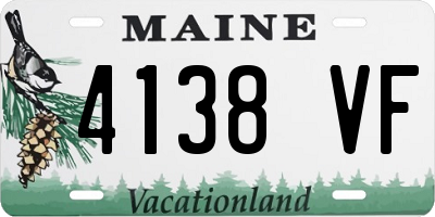 ME license plate 4138VF
