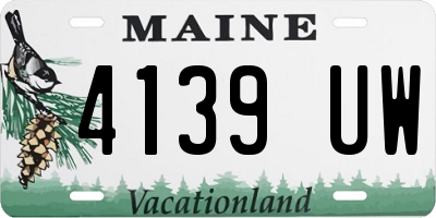 ME license plate 4139UW