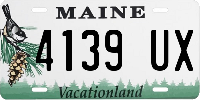 ME license plate 4139UX