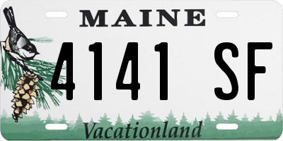 ME license plate 4141SF