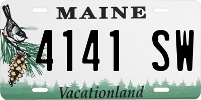 ME license plate 4141SW