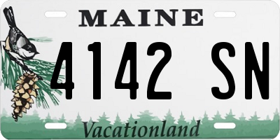 ME license plate 4142SN