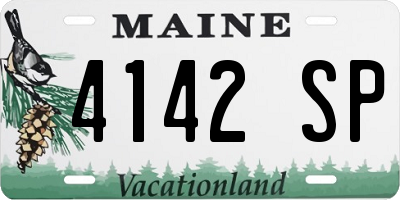 ME license plate 4142SP
