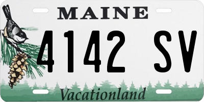 ME license plate 4142SV