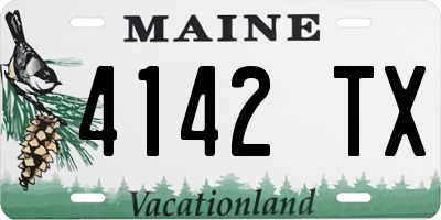 ME license plate 4142TX