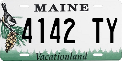 ME license plate 4142TY