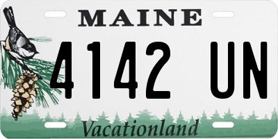 ME license plate 4142UN