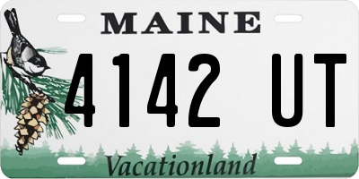 ME license plate 4142UT