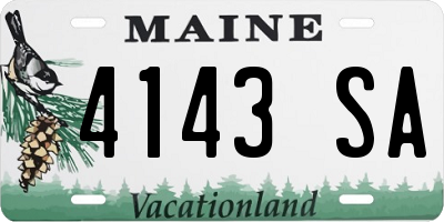 ME license plate 4143SA