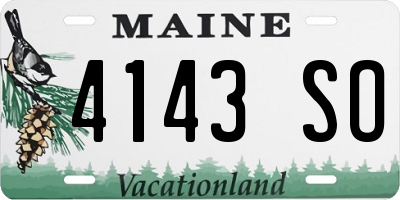 ME license plate 4143SO