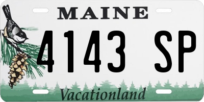 ME license plate 4143SP