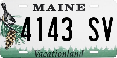 ME license plate 4143SV