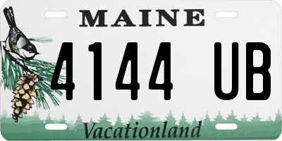 ME license plate 4144UB