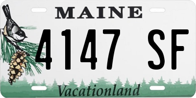 ME license plate 4147SF