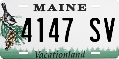 ME license plate 4147SV