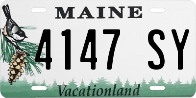 ME license plate 4147SY
