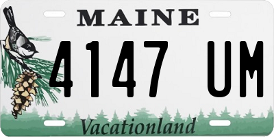 ME license plate 4147UM