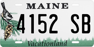 ME license plate 4152SB