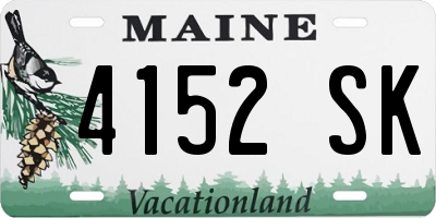 ME license plate 4152SK