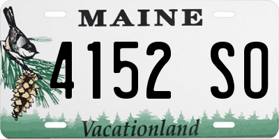 ME license plate 4152SO
