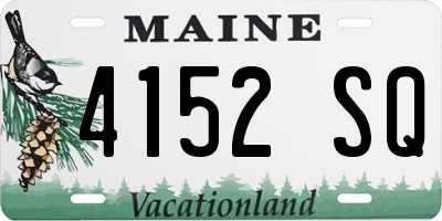ME license plate 4152SQ