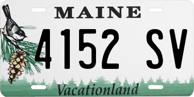 ME license plate 4152SV
