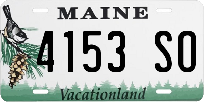 ME license plate 4153SO