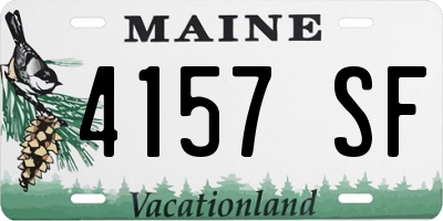 ME license plate 4157SF