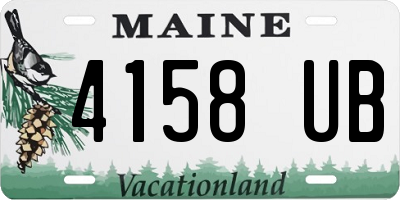 ME license plate 4158UB