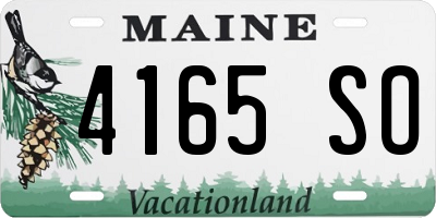 ME license plate 4165SO