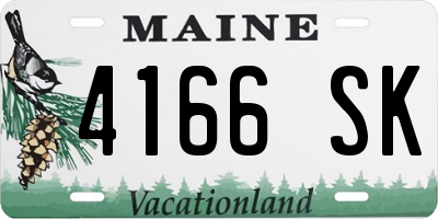 ME license plate 4166SK