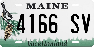 ME license plate 4166SV