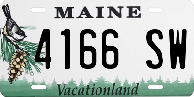 ME license plate 4166SW