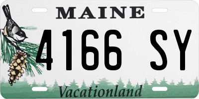 ME license plate 4166SY
