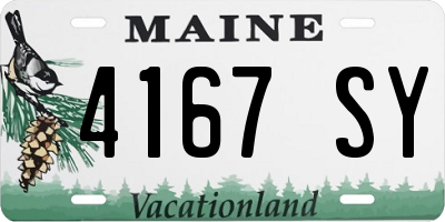 ME license plate 4167SY